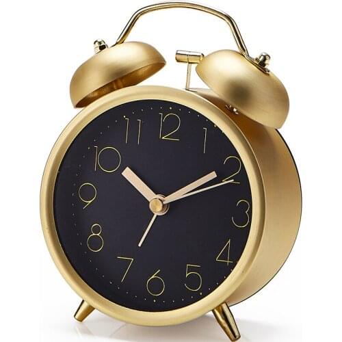 Vintage Metal Alarm Clock Simple Digital Wake Up Clock Alarm Snooze Temperature Calendar Relogio Despertador Home Decor OO50AC