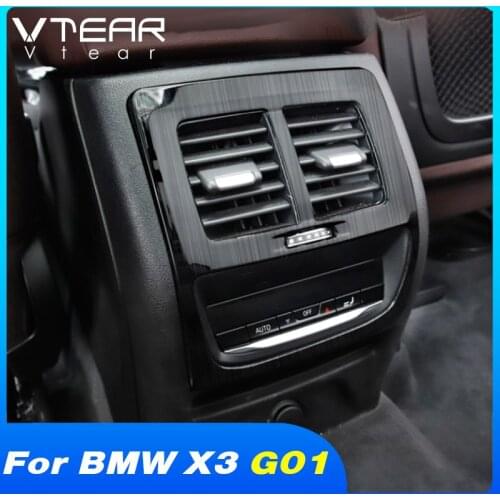 Vtear Rear Air Outlet Cover Decoration Trim Interior Auto Stainless Steel Accessories Car Styling Parts For BMW X3 G01 2018-2021