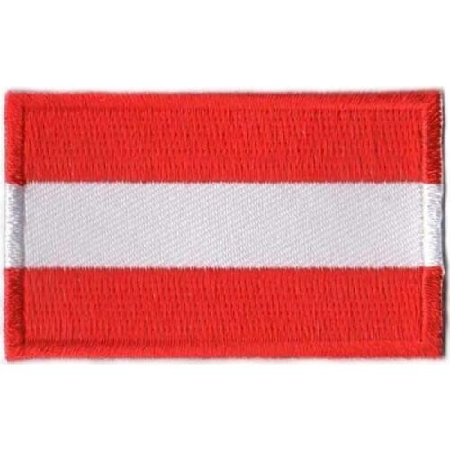 Embroidery Austria Flag Patches/Embroidery Patch Made by Twill with Merrow Broder and Iron On Backing free shipping by Post