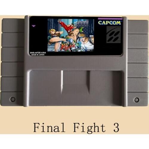 High Quality 16 Bit Final Fight 3 NTSC Big Gray Game Card For USA Version Game Player