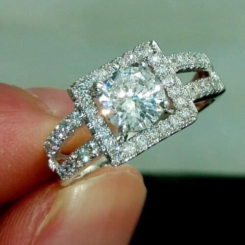 Ysdljg Contracted Square Princess Cut Zirconia Womens Rings Dazzling Versatile Accessories for Party Statement Rings Gift