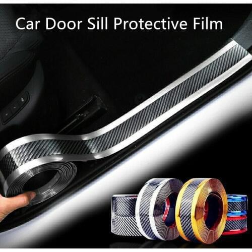 1M Car Door Sill Protective Film Anti-Scratch Anti-Kick Protective Film Stickers Universal Carbon Fiber Car Bumper Stickers