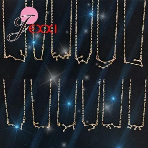 Top Quality 925 Sterling Silver Jewelry Necklace For Women Girls Star Constellation Shape Shiny Clearest 3A Grade Cubic Zirconia