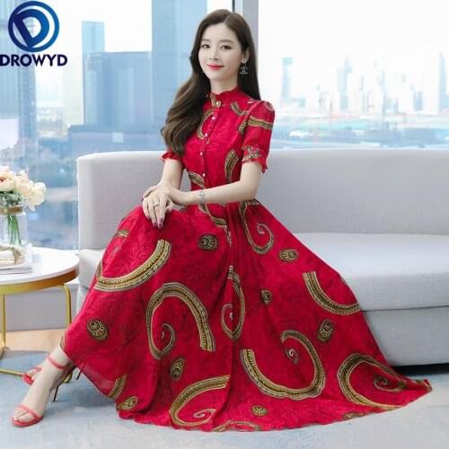 2021 Print Chiffon Short Sleeve Boho Beach Maxi Dress Summer 4XL Plus Size Bodycon Midi Dress Women Elegant Party Long Vestidos