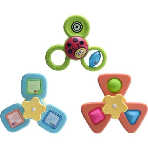 3PCS/set Baby Bath Spinning Toy Cartoon Spinner Toys With Suction Cups Windmill Spinner Baby Stress Decompresssion Toys