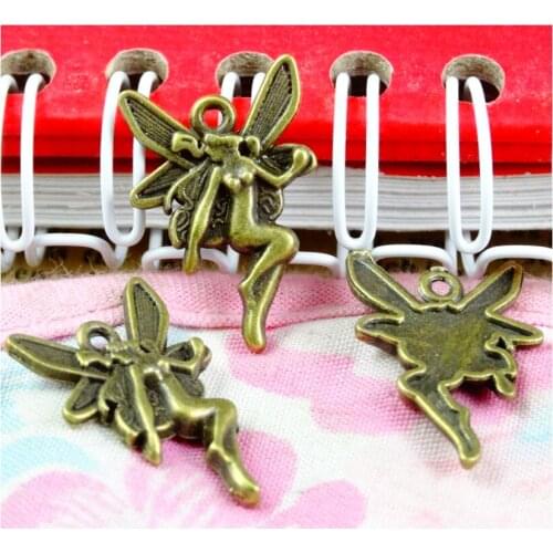 60pcs 21*15MM Antique Bronze Plated Angel Pendants For DIY Necklace Bracelet Jewelry Accessories