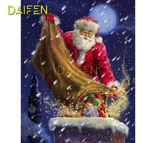 DIY 3D Diamond painting Cross stitch Full Square Diamond embroidery Santa Claus gift chimney snow moon Full Round Diamond mosaic