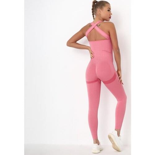 Seamless Yoga Jumpsuits With Pockets One-pieces Fitness Bodysuit With Pads High Stretchy Sportswear Quick-Dry Nylon Yoga Overall