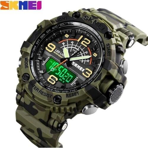 SKMEI Sport Watches Men Military Electronic Wrist Watch Shock Resistant Waterproof 5 Bar Count Down Mens Clock Stopwatch 1617