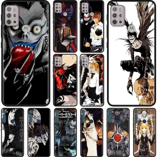 Black Case For Moto G9 G8 Play Power Lite One Fusion E6s G30 Edge G Stylus Bumper Soft TPU Fundas Coque Death Note