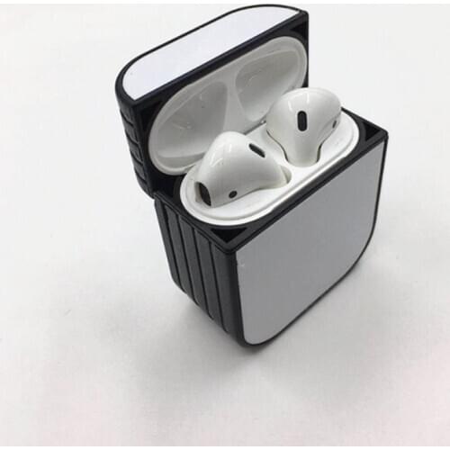 For Airpods Blank Sublimation heat press PC case + blank can printable aluminium plate + double side Tape 10 pieces/lot