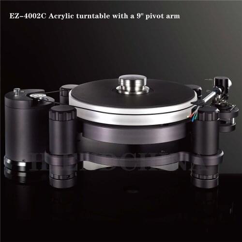 EIZZ EZ-4002C Acrylic Turntable With A 9" Fulcrum Straight Arm 6009B 9" Fulcrum S Curved Arm
