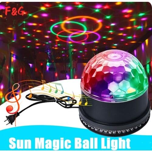 F&G 2In1 LED Little Sun Magic Ball KTV Flash Colorful Bar Box Rotating Laser Light Family Party Dormitory Dance Table Lighting