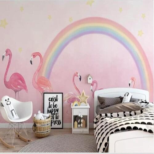 Milofi custom 3D photo wallpaper hand-painted flamingo childrens room wallpaper background wall decoration wallpaper mural