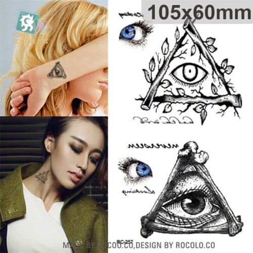 Halloween waterproof temporary tattoos for men women Terror triangle eye design flash tattoo sticker Free Shipping RC2257