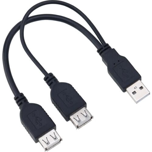 Cable HUB USB 2.0 Type A 1 Male To 2 Double Dual USB Female Y-Splitter Data Sync Charging Extension Cable 500pcs/lot
