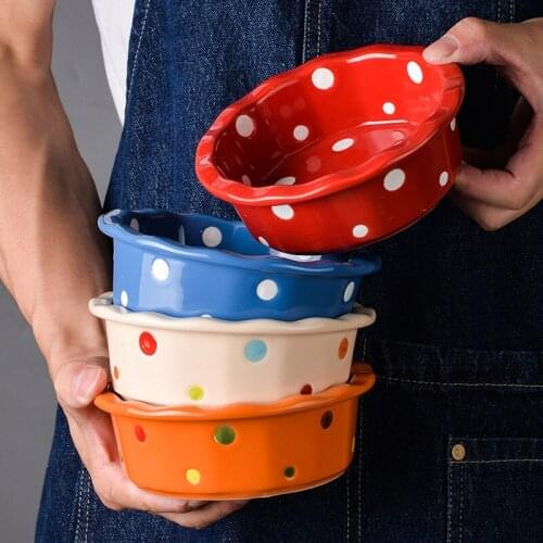 Ceramic Bowl Creative Fruit and Vegetable Dessert Salad Bowl Breakfast Bowl Baked Rice with Cheese Baking Oven Bowl