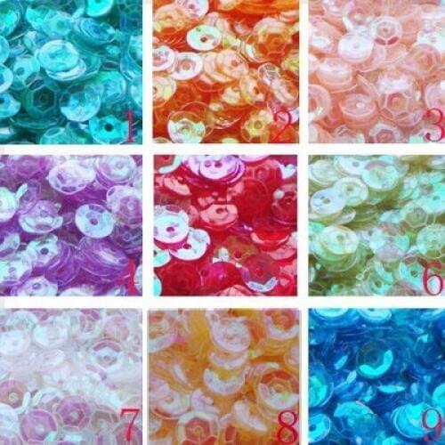 50g(10000pcs) 4mm Cup Loose Sequins Round Paillette Wedding Garment Accessory Sewing Craft Transparent Colors