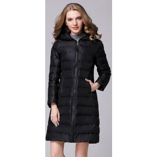 Winter Female Fashion Womens Jacket Hooded 2020 Korean Warm Duck Down Long Coat Women Clothing Hiver LW740