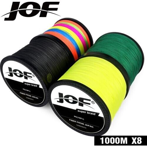 2019JOF 300M 500M 1000M 8 Strands 4 Strands 18-88LB PE Braided Fishing Wire Multifilament Super Strong Fishing Line Japan Multir