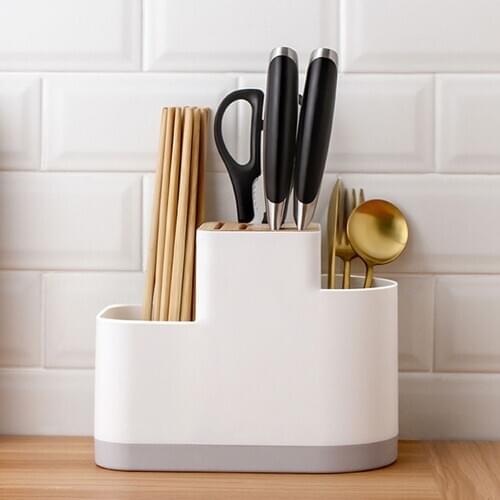 Multifunction Cutlery Drainer Kitchen Utensils Organizer Caddy Holder Rack For Knife Chopsticks Fork Spoon Scissors Storage Box