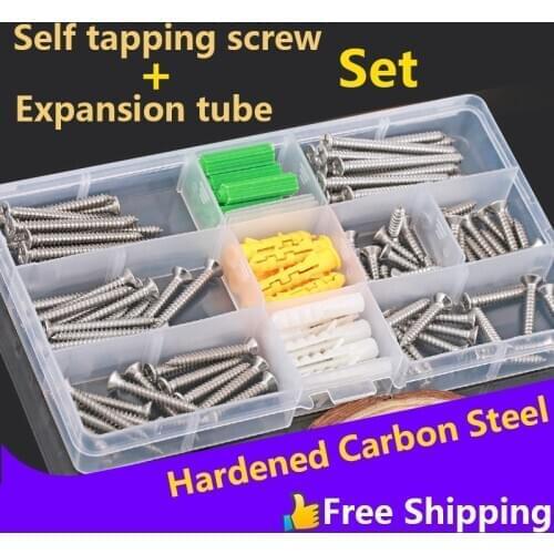 Cross Flat / Round Head Self-Tapping Screw Lengthening Coarse Tooth Wallboard Nail Quick Tooth Self Tapping Combination Set