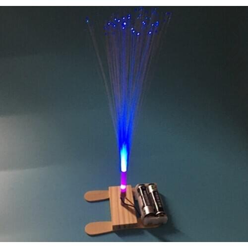 Scientific experiment toys diy colorful fiber optic lamp science puzzle toys hand-made materials technology small production