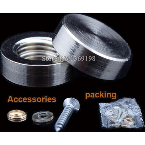 Wholesale 500PCS Solid Copper Advertising Nails 12mm~30mm Diameter Cap Decorative Acrylic Glass Mirror Screws Fastener Parts