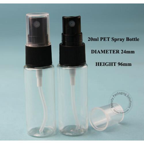 100pcs/Lot 20ml Plastic PET Perfume Bottle Atomizing Spray Pot Cosmetic 2/3OZ Packaging Parfum Container Refillable