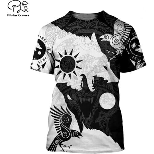 PLstar Cosmos Viking God Tattoos 3D Printed men for women t shirt Fashion Short sleeve summer hip hop tshirt drop shipping