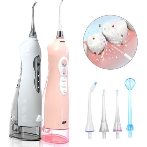 Oral Irrigator Portable Water Flosser USB Rechargeable Water Dental Flosser 3 Nozzles Cordless Dental Water Jet Teeth Cleaner