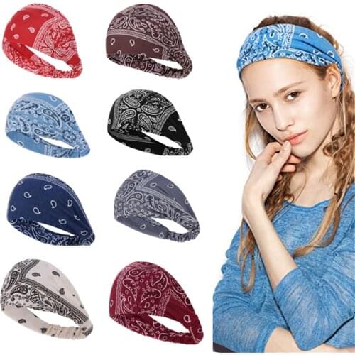 Women Print Headbands Soft Cotton Turban Bandage Bandanas Hairband Headwrap Lady Girls Elastic Hair Bands Hair Accessories