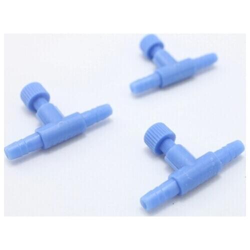 High quality 10Pcs clear straight connectors Blue Plastic Air Control Valve for Aquarium,Airline Connector,Adjustable