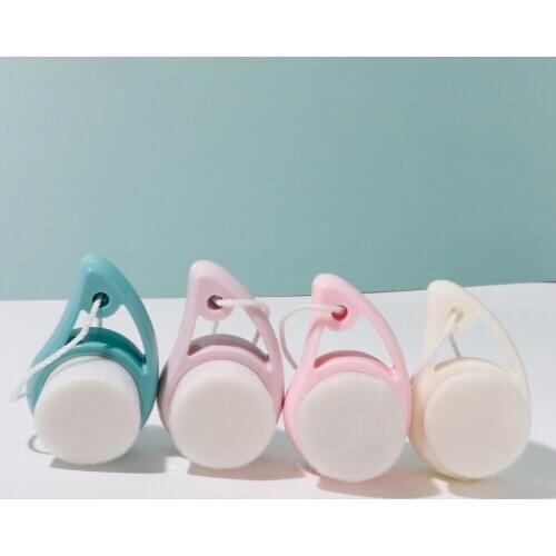 Hot 4color Face Cleansing Brush Facial Cleanser Comma Shape Wooden Handle Facial Cleanser Exfoliator Face Scrub Washing Brush