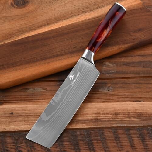 Shuangmali 6.5 Inch Japanese Usuba Knife 4Cr13 Stainless Steel Kitchen Chef Knives Cleaver Vegetable Filleting Slicing Knife