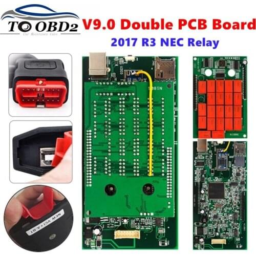 2017 R3 TCS PRO V9.0 Double Green PCB Red NEC Relays DS150cdp TCS Old shell OBD2 Scanner Car/Trucks Bluetooth/USB Multi-Language