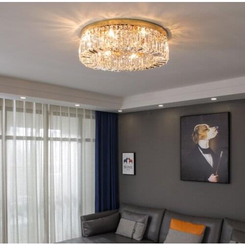 Modern Crystal Flush Mount Ceiling Light Bedroom Light Fixtures LED Light Ceiling E14 AC85-265V Living Room Lights Room Lights