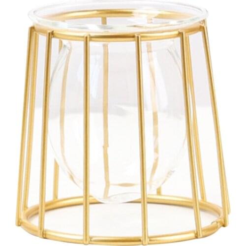 Flower Vase Table Decor Hydroponic Container Home Decoration Modern Plant Pot Multifunction Party Use Metal Frame