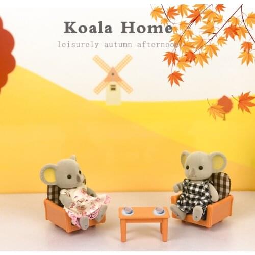1:12 scale doll house furniture miniature koala rabbit bear Maple cat girl child simulation forest animal family pretend game