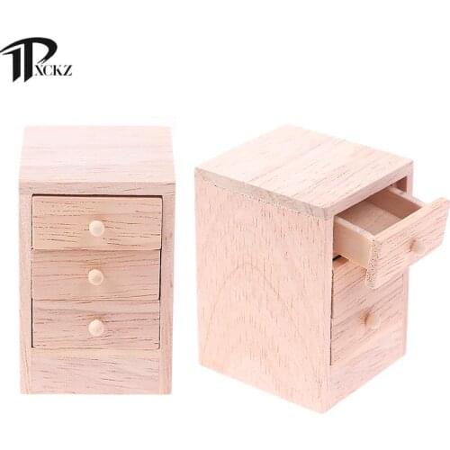 1/12 Dollhouse Miniature Wood Bedside Cabinet Furniture Model Accessories Toys For Dollhouse Decals New