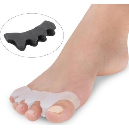 1 Pair Silicone Gel Foot Fingers Five Hole Toe Separator Thumb Valgus Protector Bunion Adjuster Hallux Valgus Guard Feet care