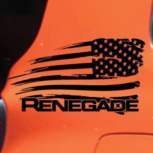 For 1Pair Jeep Renegade Distressed American Flag Graphic Vinyl Decal Sticker Side Chrome