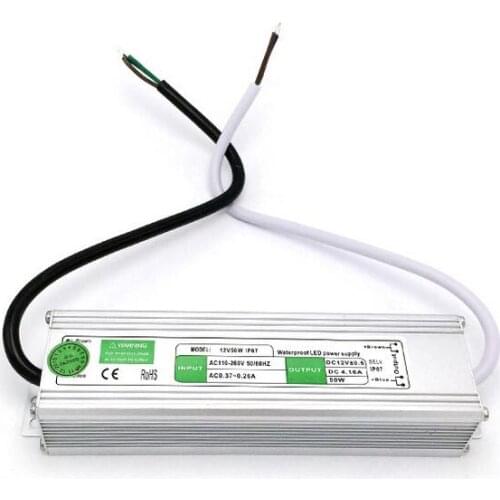 12V 4.16A 50W Waterproof Driver Transformer Power Supply Strip Switch 110V/260V for CCTV Camera/LED/Monitor