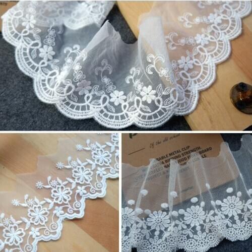 19 yards 10cm Cotton embroid lace sewing ribbon guipure lace african lace fabric trim warp knitting DIY Garment Accessories 113