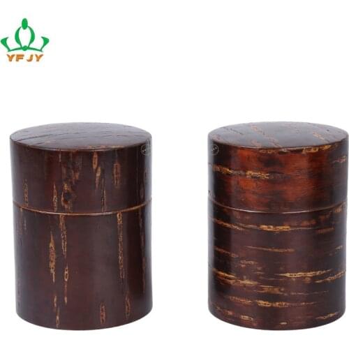 2021Small cherry wood veneer solid wood tea can factory wholesale classical wooden bucket tea box fashion custom
