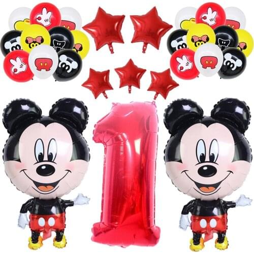 31PCS Disney Mickey Mouse Balloons Happy Birthday Party Decorations Baby Shower Childrens Party Supplies Accessories