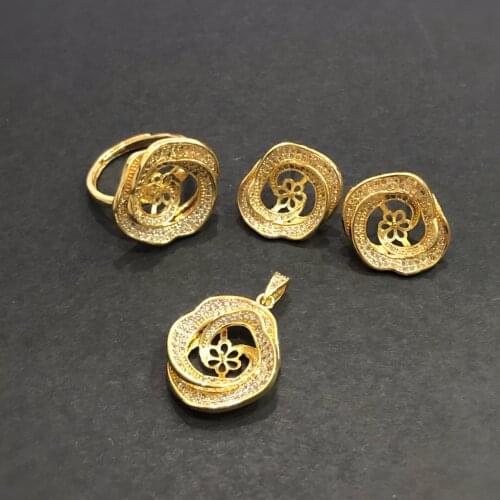 New Arrival Pendant Earrings Ring Set Mountings Findings Settings Jewelry Set Parts Fittings Charm Accessories NO PEARLS MOUNT