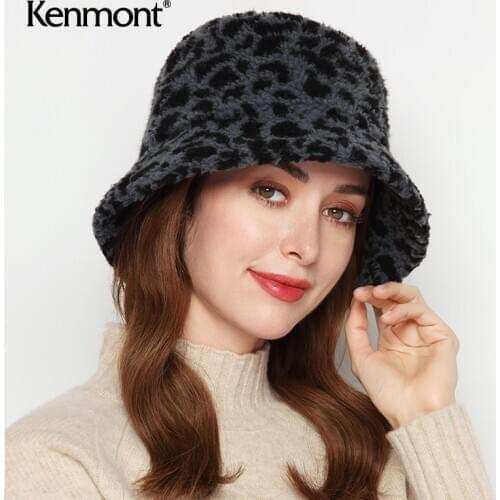 Antibacterial self heating Plush warm leopard print basin hat autumn and winter Lamb Fur Fisherman Hat Womens hat hairy 5163