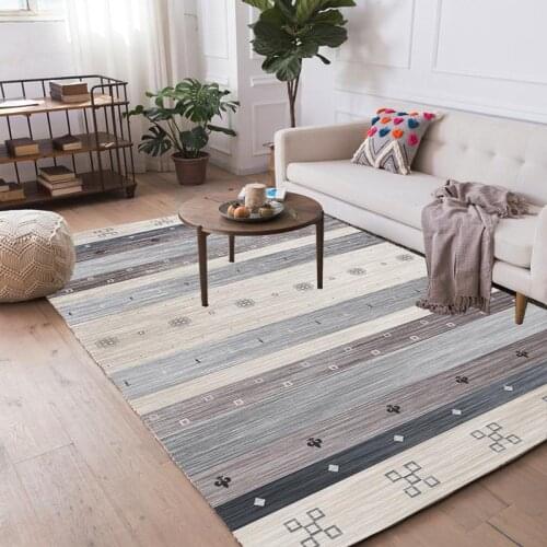 Macrame Large Carpet for Living Room Boho Ethnic Bedroom Anti-Slip Rug Home Polar Prayer Floor Mat Linen Printed Carpets