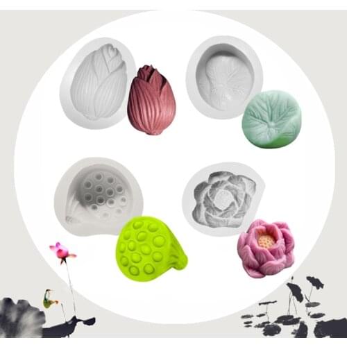 Lotus Flower Silicone Mold DIY Cake Fondant Mould Soft Candy Pastry Chocolate Decorating Tool Kitchen Supplies 3XUF